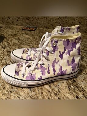 Converse Purple Camo High-Top Canvas Sneakers